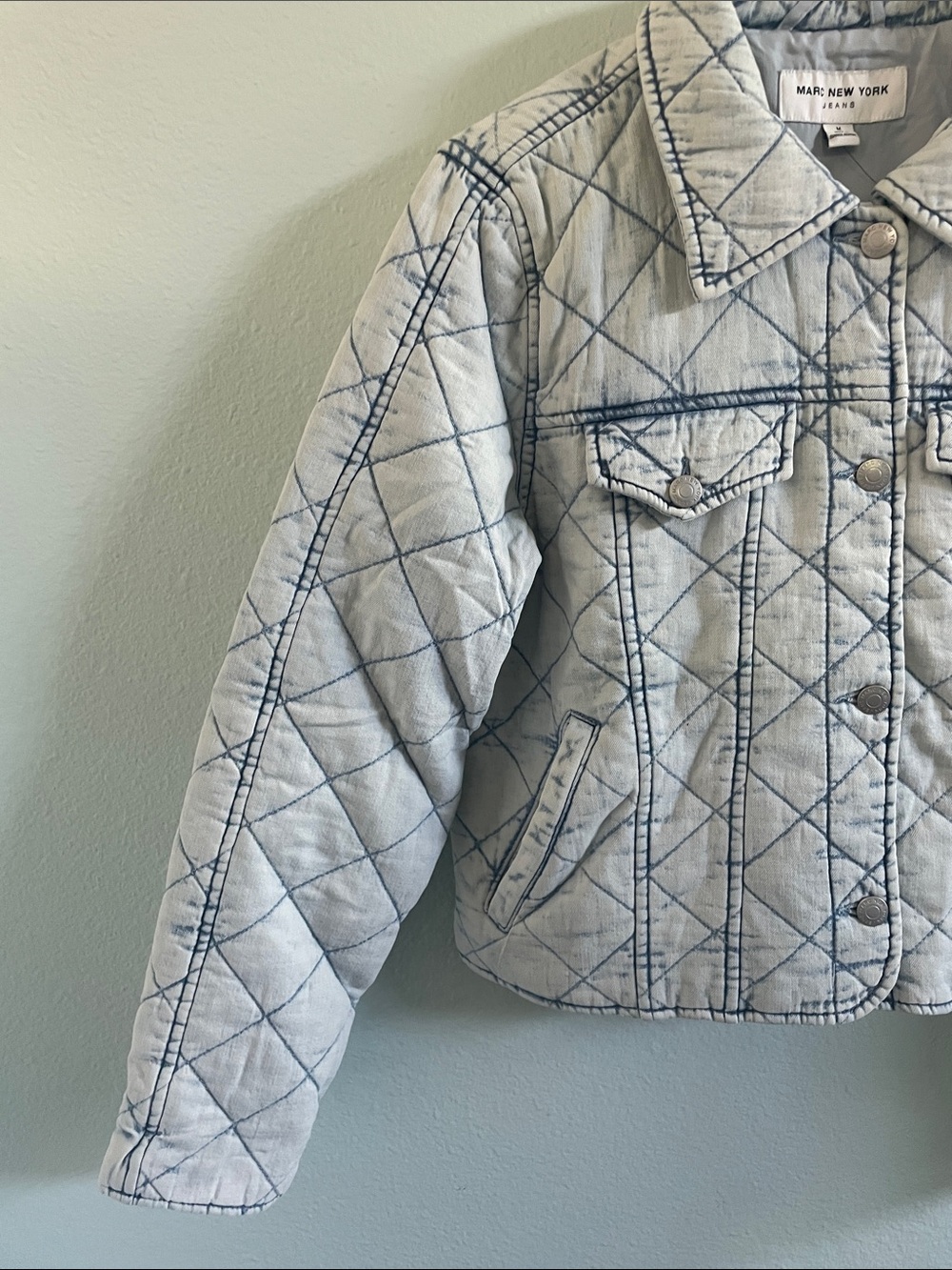 Marc New York Quilted Light Blue Denim Jacket - Picture 2 of 16
